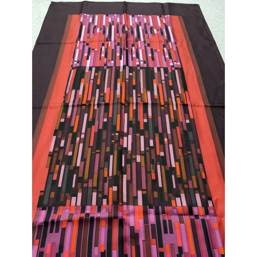 Per Se Scarf Womens One Size Multicolor Geometric 100% Silk Rectangle Wrap Shawl - Picture 4 of 9